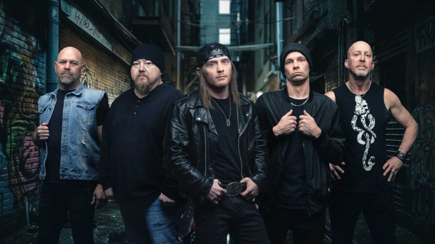 rock band in a city alleyway