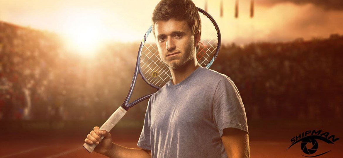 Custom senior portrait of a Tennis athlete.