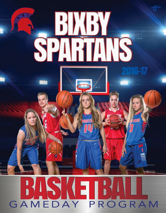bixby spartan basketball program cover