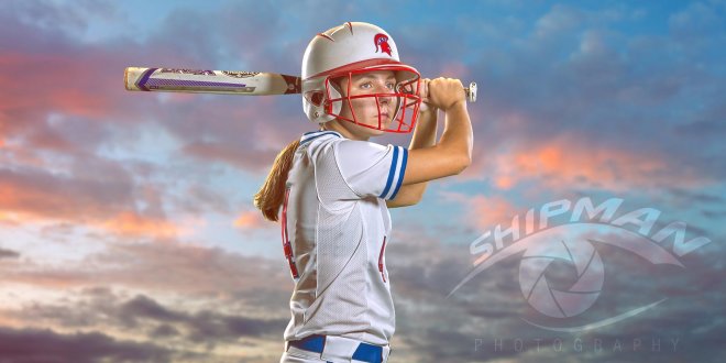 senior portrait bixby spartan softball studio composite