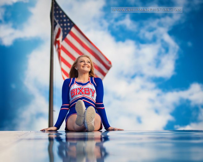 bixby spartan cheer senior portrait picture cheerleader