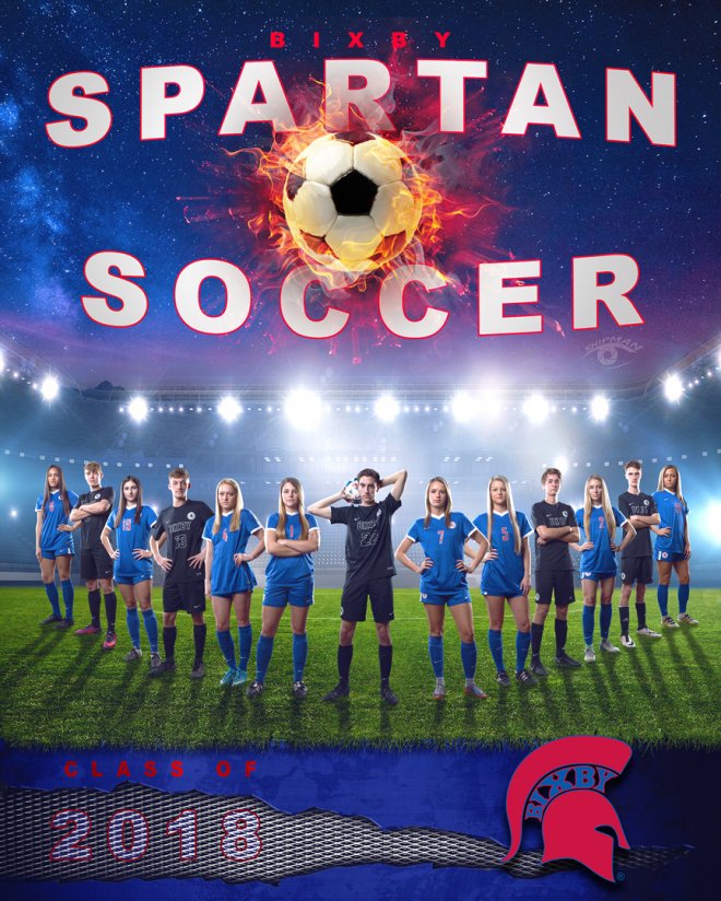 Bixby soccer 2018 senior poster banner photograph