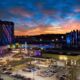 Sunset view of hard rock hotel & casino tulsa drone photography