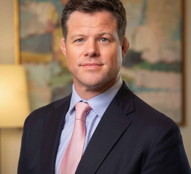 businessman in suit, posing for an on location headshot in Tulsa