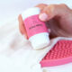 Stain Remover stick and scrub brush product photography