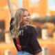 Young woman on OSU campus for senior portrait shoot